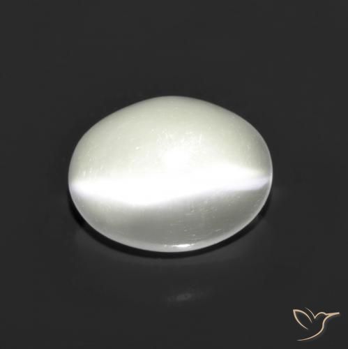 Pietra di luna occhio di gatto Bianco naturale da 1.48 ct, Taglio ovale, Traslucido