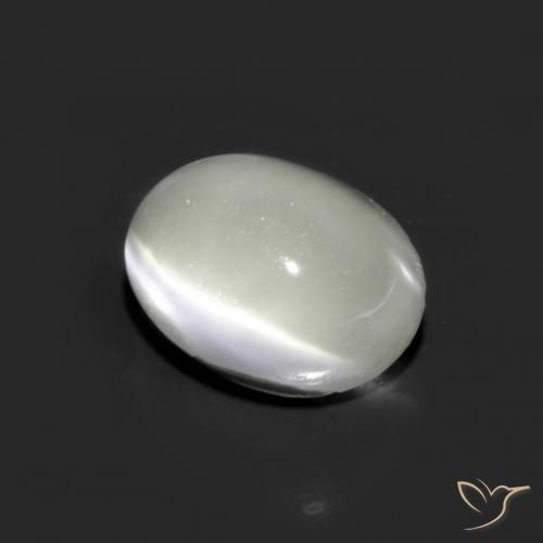 Pietra di luna occhio di gatto Bianco naturale da 1.62 ct, Ovale, Traslucido