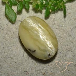 Opale Occhio di Gatto Giallo banana naturale da 5.04 ct, Ovale, Opaco