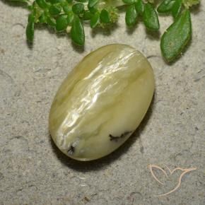 Opale Occhio di Gatto Giallo banana naturale da 5.04 ct, Ovale, Opaco