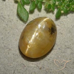 Opale Occhio di Gatto Arancione-Oro naturale da 4.45 ct, Ovale, Traslucido