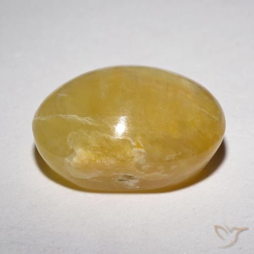 Opale Occhio di Gatto Giallo medio naturale da 6.21 ct, Ovale, Traslucido