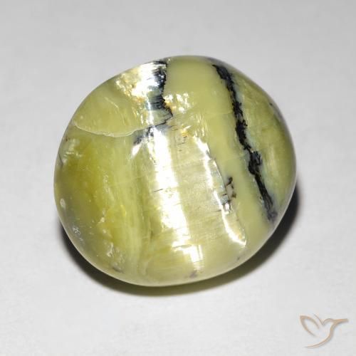 7.62ct Naturale Verde giallastro Opale Occhio di Gatto, Ovale, Opaco