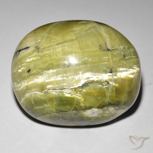 38.88ct Naturale Verde medio Opale Occhio di Gatto, Ovale, Opaco