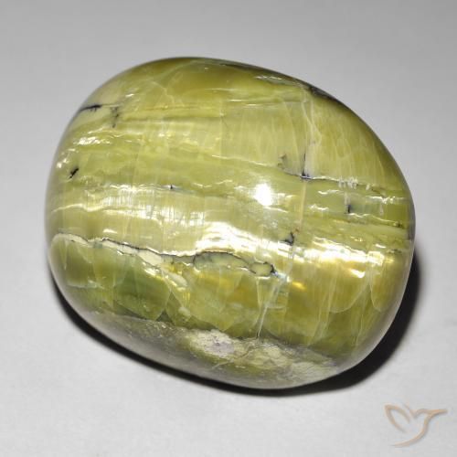 Opale Occhio di Gatto Verde medio naturale da 38.88 ct, Ovale, Opaco