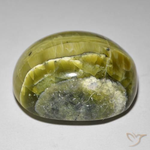 Opale Occhio di Gatto Verde medio naturale da 38.88 ct, Ovale, Opaco