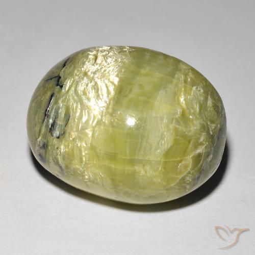 14.90ct Naturale Verde caldo Opale Occhio di Gatto, Ovale, Opaco