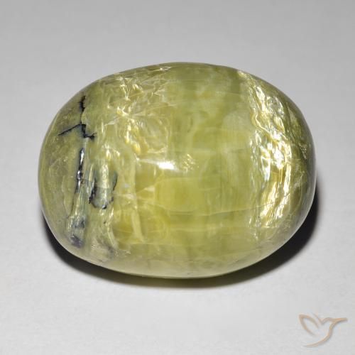 Opale Occhio di Gatto Verde caldo naturale da 14.90 ct, Ovale, Opaco