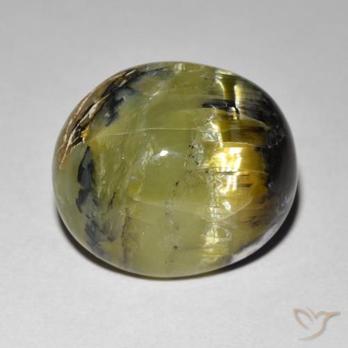 7.49ct Naturale Terra Verde Opale Occhio di Gatto, Ovale, Opaco