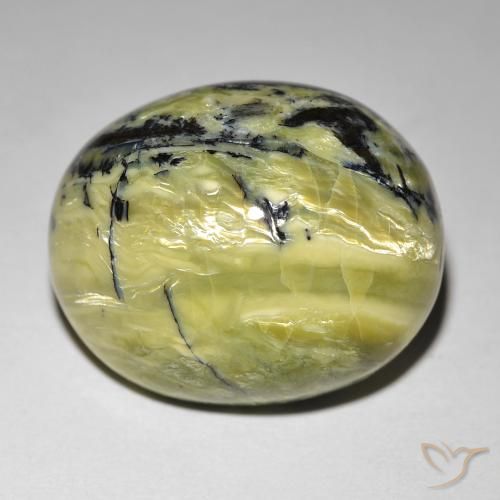 24.01ct Naturale Terra Verde Opale Occhio di Gatto, Ovale, Opaco