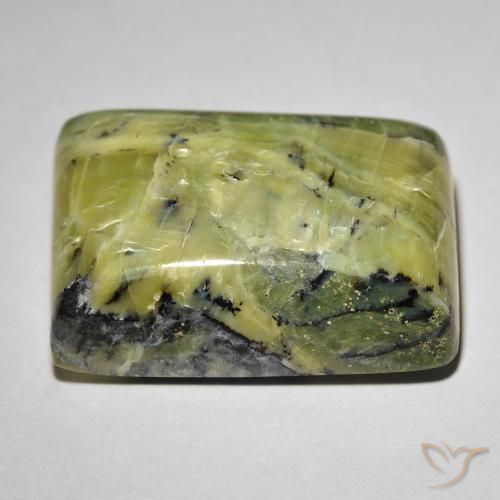 Opale Occhio di Gatto Verde caldo naturale da 31.09 ct, Taglio a baguette, Opaco