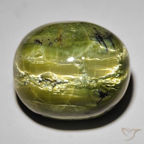 38.09ct Naturale Terra Verde Opale Occhio di Gatto, Ovale, Opaco