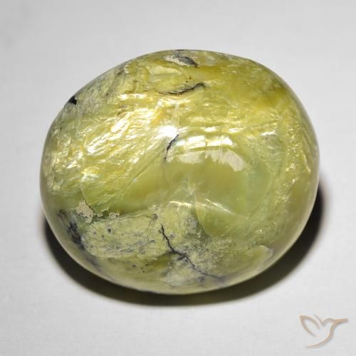 18.56ct Naturale Verde caldo Opale Occhio di Gatto, Ovale, Opaco