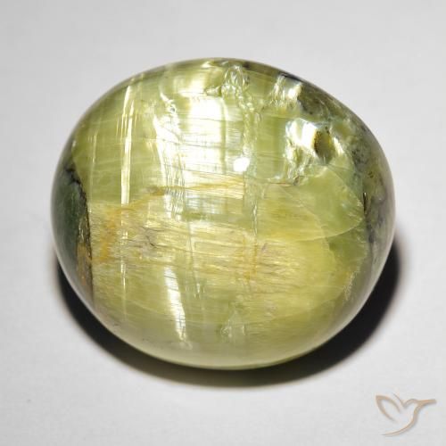 17.84ct Naturale Verde caldo Opale Occhio di Gatto, Ovale, Opaco