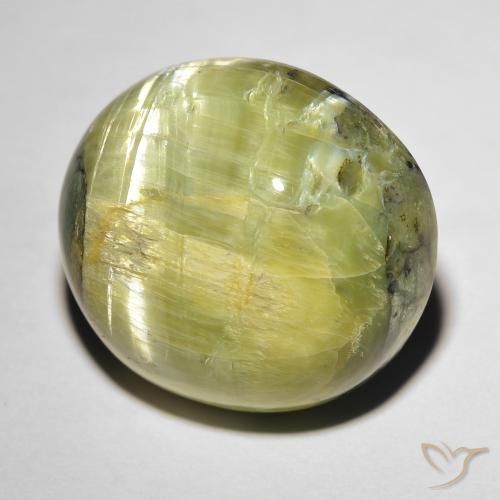 Opale Occhio di Gatto Verde caldo naturale da 17.84 ct, Ovale, Opaco