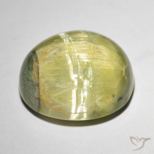 Opale Occhio di Gatto Verde caldo naturale da 17.84 ct, Ovale, Opaco