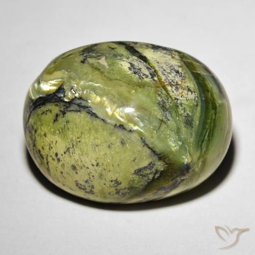 15.89ct Naturale Terra Verde Opale Occhio di Gatto, Ovale, Opaco