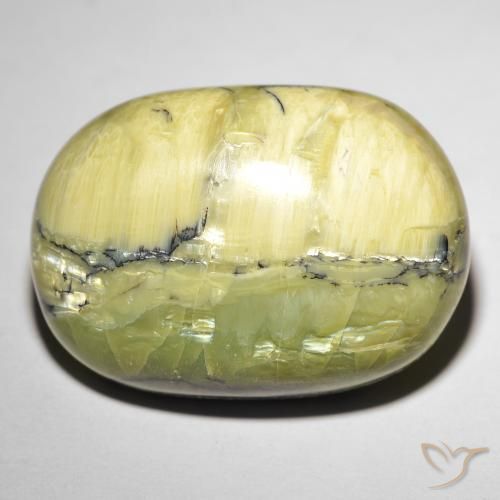 30.92ct Naturale Terra Verde Opale Occhio di Gatto, Ovale, Opaco