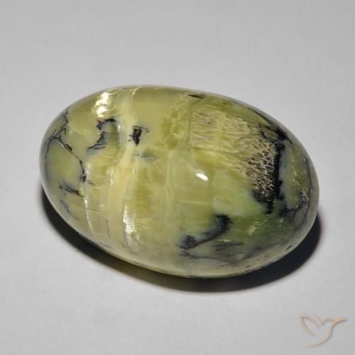 Opale Occhio di Gatto Verde medio naturale da 14.50 ct, Ovale, Opaco
