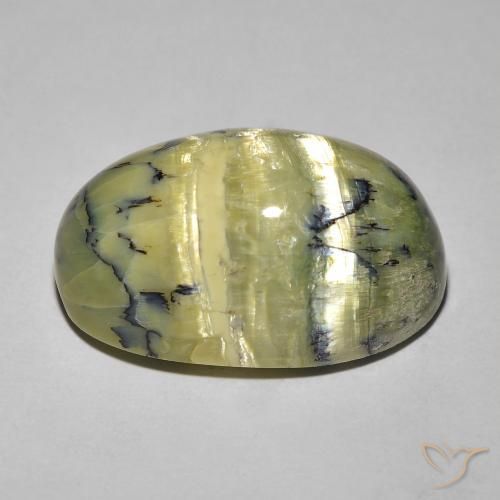 Opale Occhio di Gatto Verde medio naturale da 14.50 ct, Ovale, Opaco