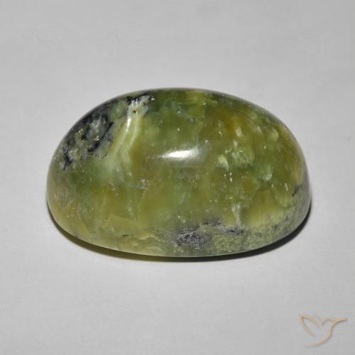 Opale Occhio di Gatto Verde caldo naturale da 16.97 ct, Ovale, Opaco