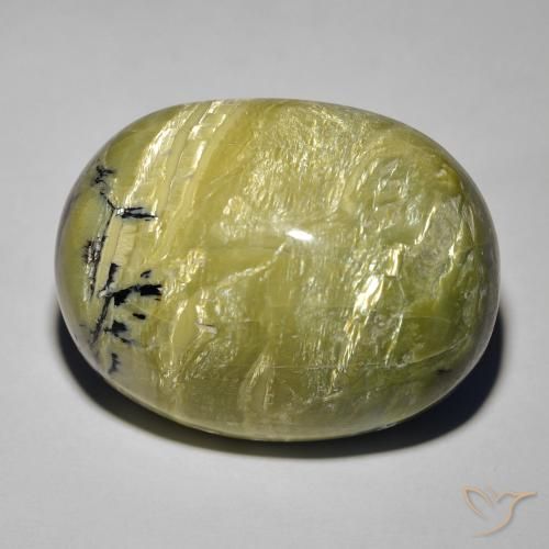 26.42ct Naturale Terra Verde Opale Occhio di Gatto, Ovale, Opaco