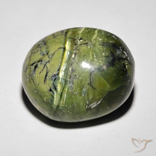 11.27ct Naturale Terra Verde Opale Occhio di Gatto, Ovale, Opaco