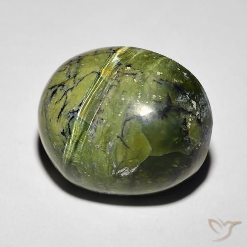 Opale Occhio di Gatto Terra Verde naturale da 11.27 ct, Ovale, Opaco