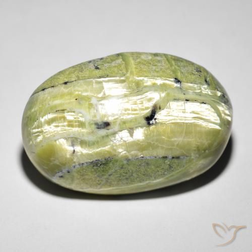 21.88ct Naturale Terra Verde Opale Occhio di Gatto, Ovale, Opaco