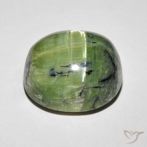 Opale Occhio di Gatto Verde caldo naturale da 9.37 ct, Ovale, Opaco
