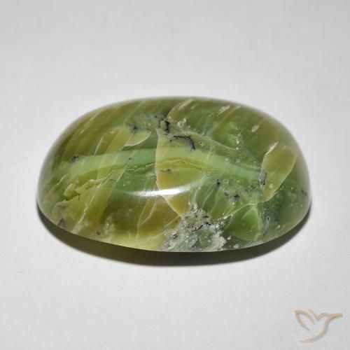 Opale Occhio di Gatto Verde giallastro naturale da 14.58 ct, Ovale, Opaco