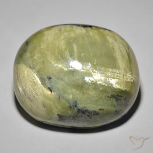 41.82ct Naturale Verde giallastro Opale Occhio di Gatto, Ovale, Opaco