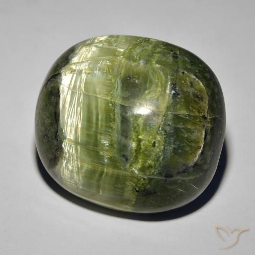 Opale Occhio di Gatto Verde marroncino naturale da 32.39 ct, Ovale, Opaco