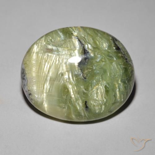 16.89ct Naturale Terra Verde Opale Occhio di Gatto, Ovale, Opaco