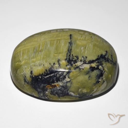 Opale Occhio di Gatto Terra Verde naturale da 48.21 ct, Ovale, Opaco