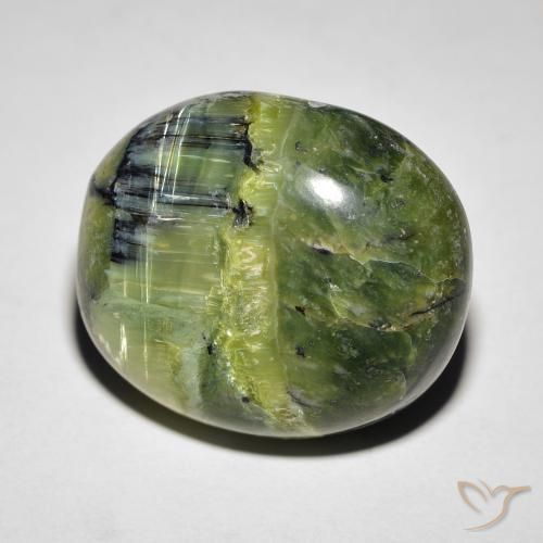 Opale Occhio di Gatto Verde giallastro naturale da 18.85 ct, Ovale, Opaco