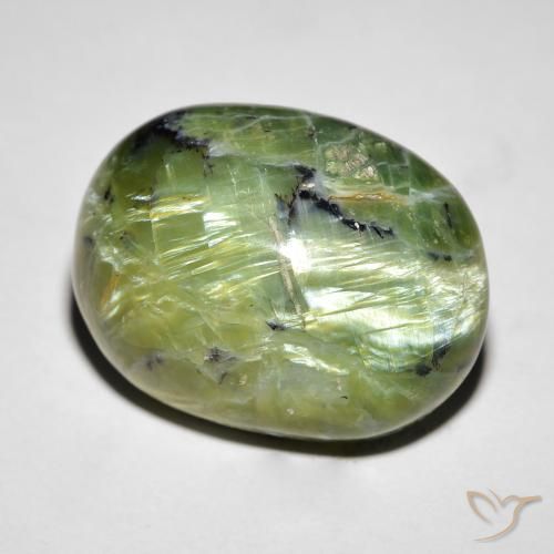 14.55ct Naturale Verde medio Opale Occhio di Gatto, Ovale, Opaco