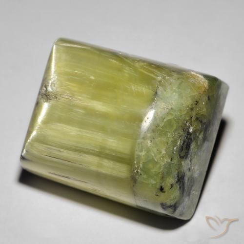 Opale Occhio di Gatto Verde medio naturale da 28.65 ct, Taglio a baguette, Opaco