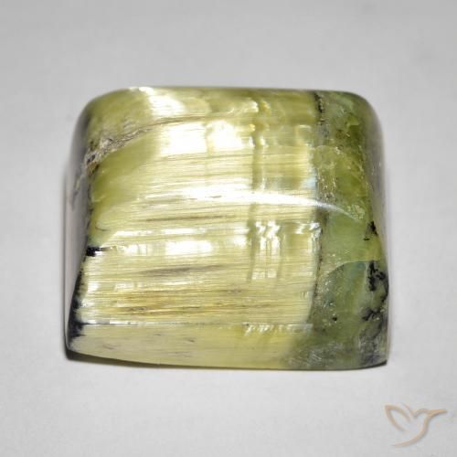 Opale Occhio di Gatto Verde medio naturale da 28.65 ct, Taglio a baguette, Opaco