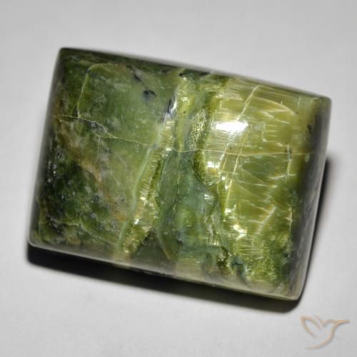 Opale Occhio di Gatto Terra Verde naturale da 25.23 ct, Taglio a baguette, Opaco