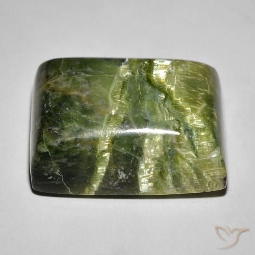 Opale Occhio di Gatto Terra Verde naturale da 25.23 ct, Taglio a baguette, Opaco