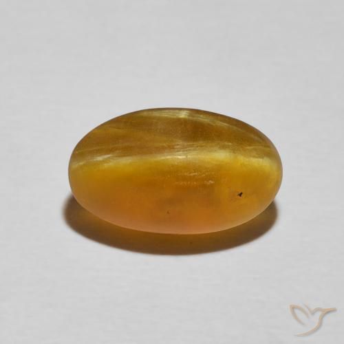 3.26ct Naturale Marrone dorato Opale Occhio di Gatto, Ovale, Opaco