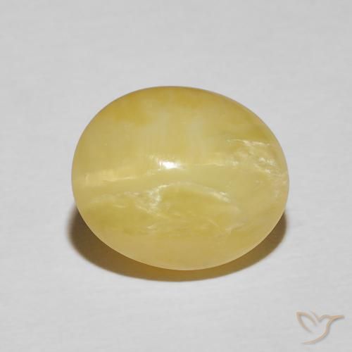 5.98ct Naturale Giallo terroso chiaro Opale Occhio di Gatto, Ovale, Opaco