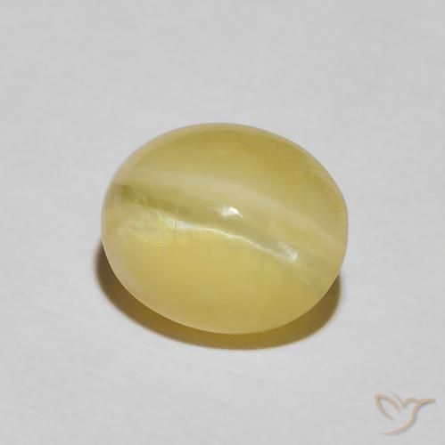 Opale Occhio di Gatto Giallo pallido naturale da 3.43 ct, Ovale, Opaco