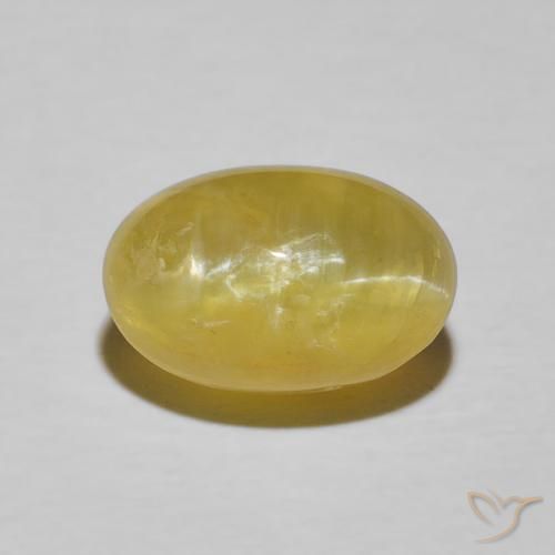 3.78ct Naturale Giallo chiaro Opale Occhio di Gatto, Ovale, Opaco