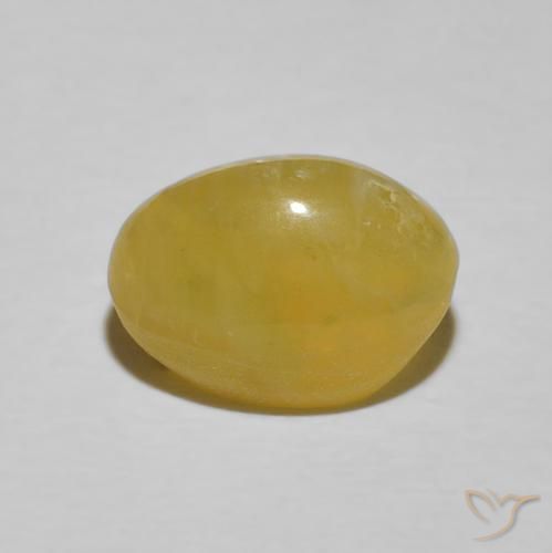 Opale Occhio di Gatto Giallo chiaro naturale da 3.78 ct, Ovale, Opaco