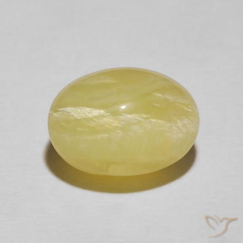 4.48ct Naturale Giallo chiaro Opale Occhio di Gatto, Ovale, Opaco