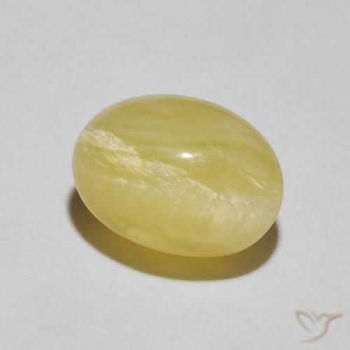 Opale Occhio di Gatto Giallo chiaro naturale da 4.48 ct, Ovale, Opaco