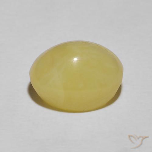 Opale Occhio di Gatto Giallo chiaro naturale da 4.48 ct, Ovale, Opaco