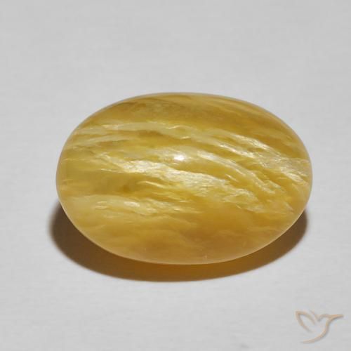 8.30ct Naturale Giallo ricco Opale Occhio di Gatto, Ovale, Opaco